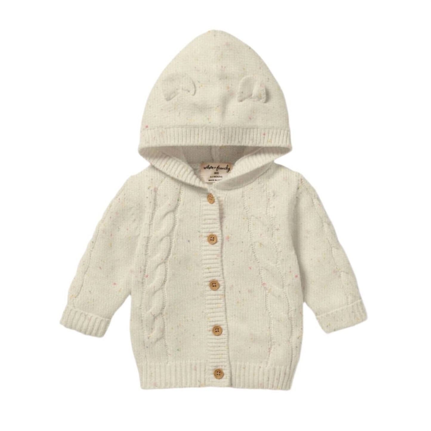 Kid's Speckle Knit Cable Sweater