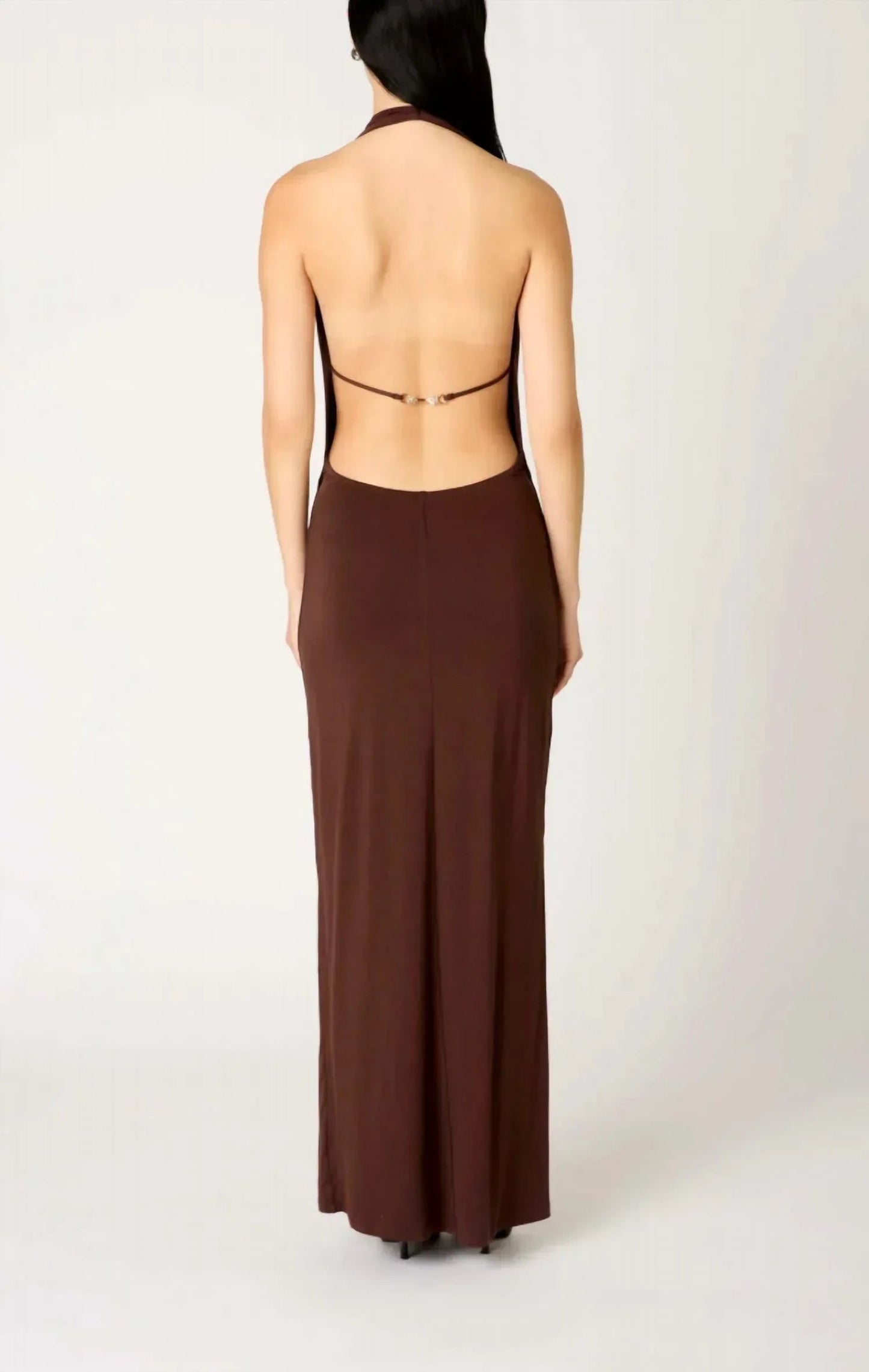 Halter Cowl Neck Bodycon Maxi Dress