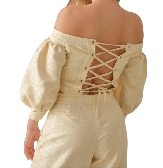 Valencia schulterfreies Korsett-Oberteil und Hose Set