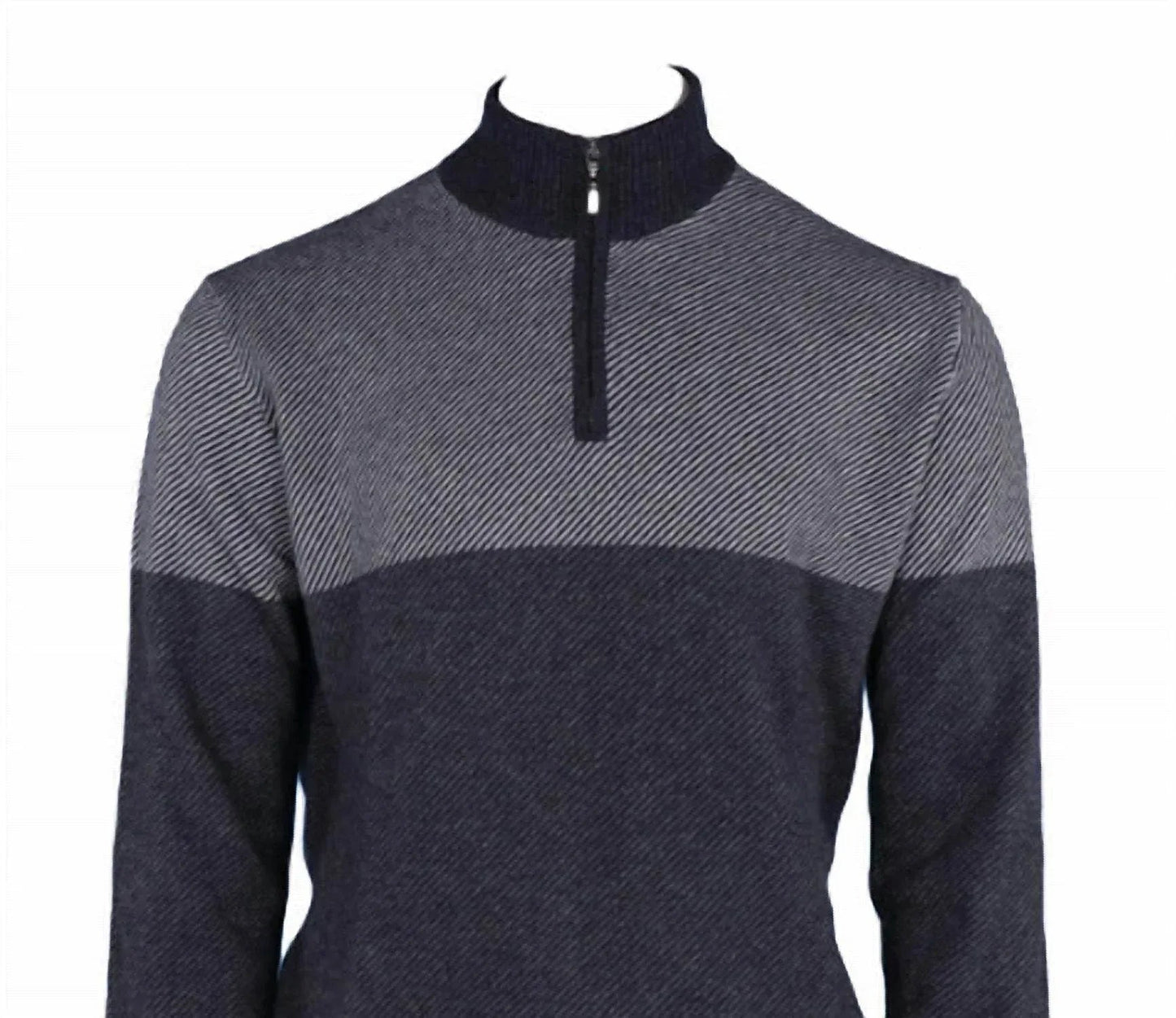 Men's Pure Cashmere Angled Half Zip Sweater