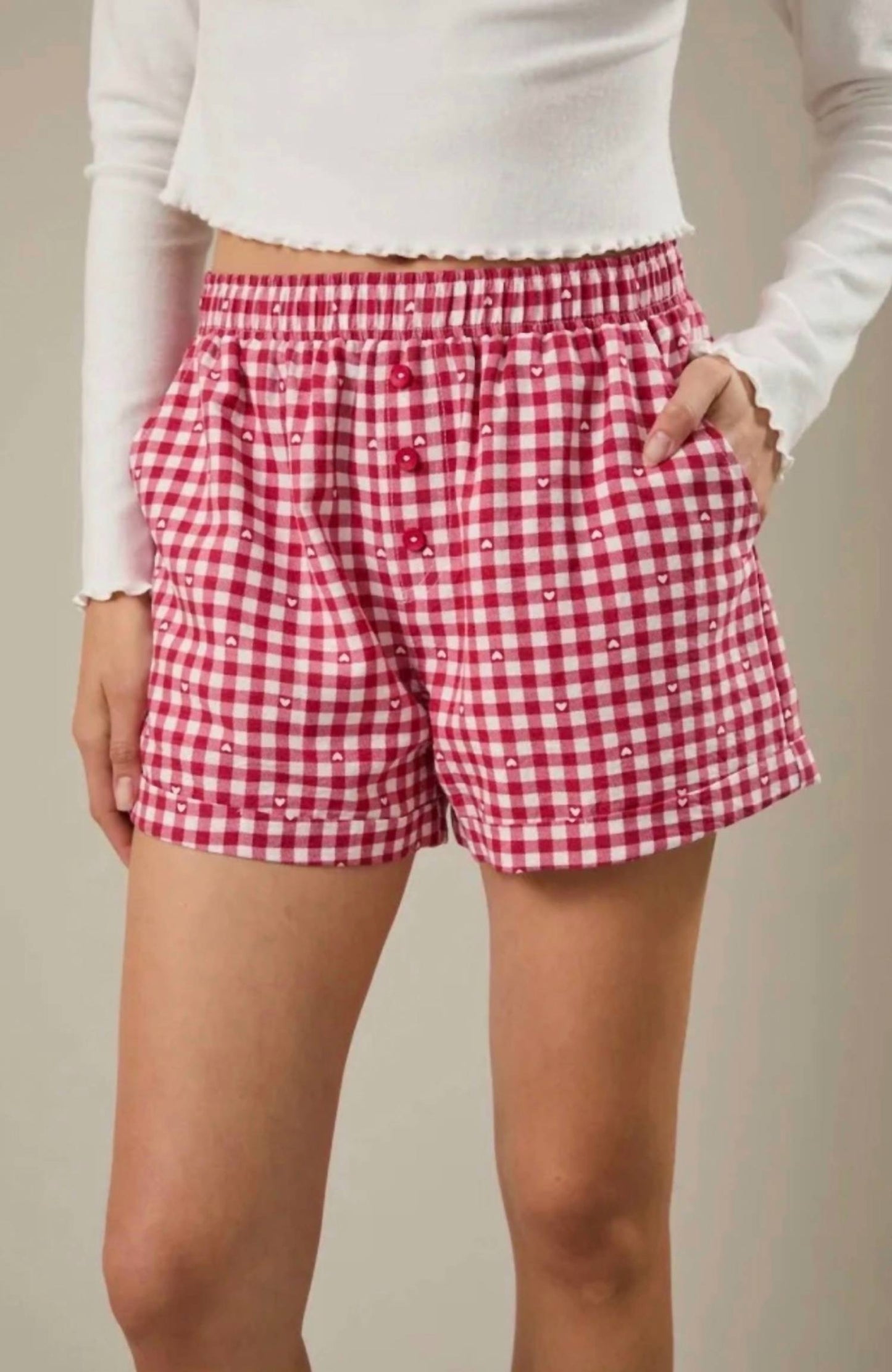 Herz-Gingham-Shorts