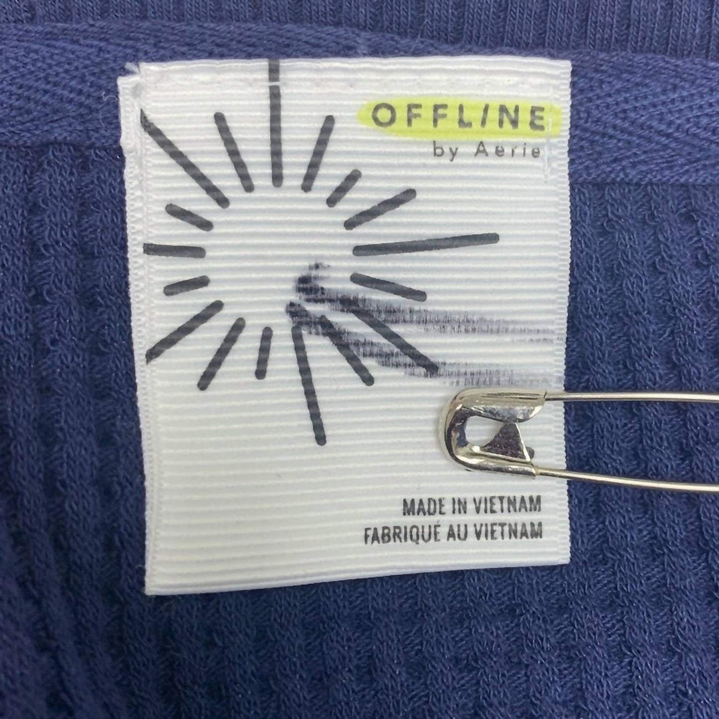 Damen Langarmshirt mit Rundhalsausschnitt aus Baumwolle und Waffelstruktur