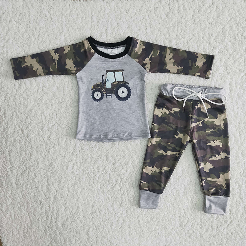 Jungen Lkw Tarnmuster Langes Outfit