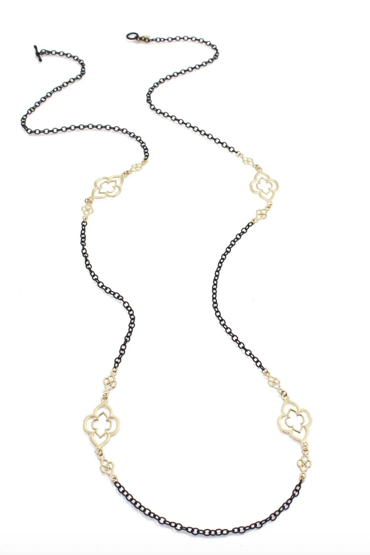 Damen-Halskette mit antikem Wappen-Scroll-Motiv und Kettengliedern