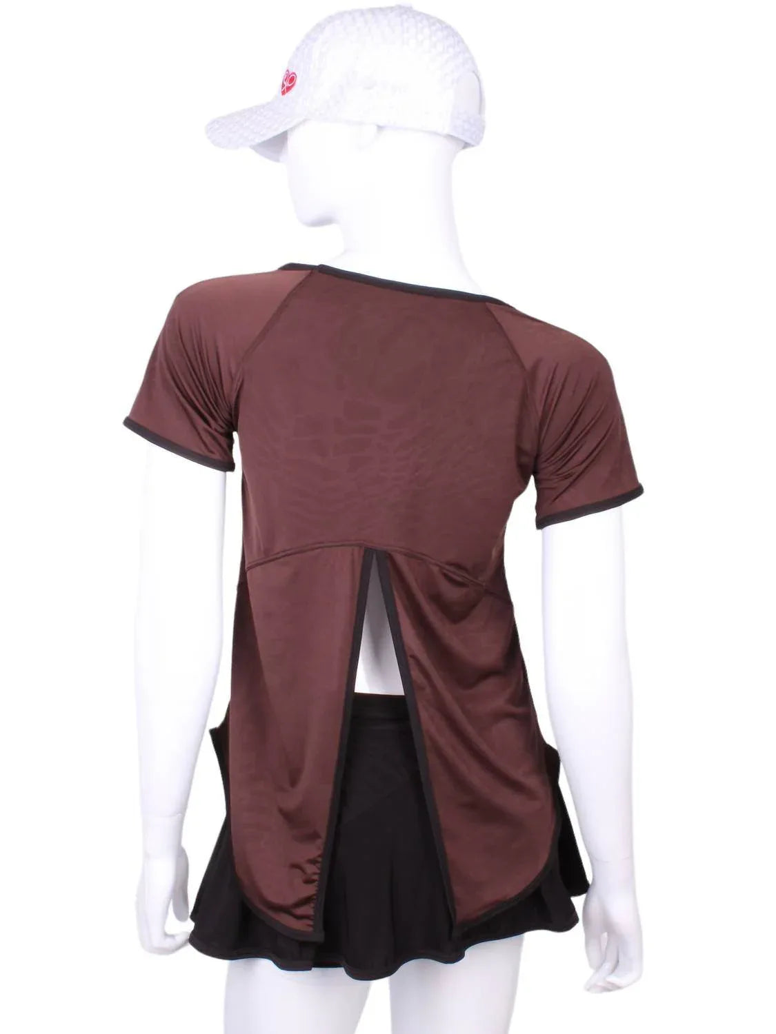 Damen T-Shirt mit gebundener Rückenpartie und kurzen Ärmeln