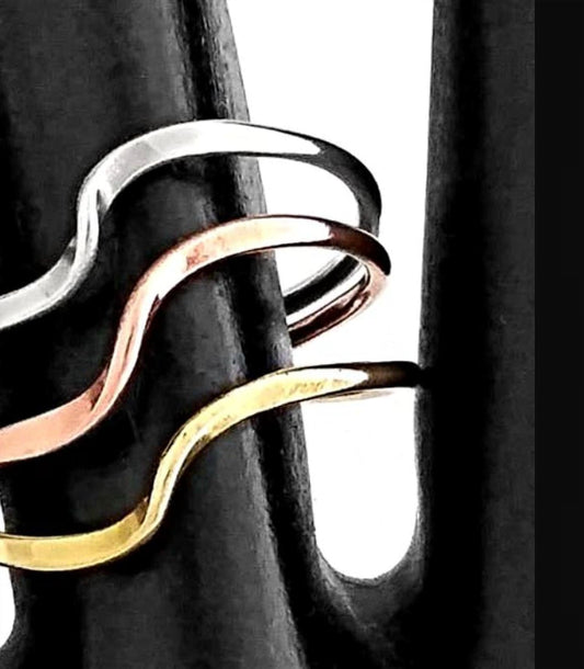 Women's Tri-metal Wave Ring
