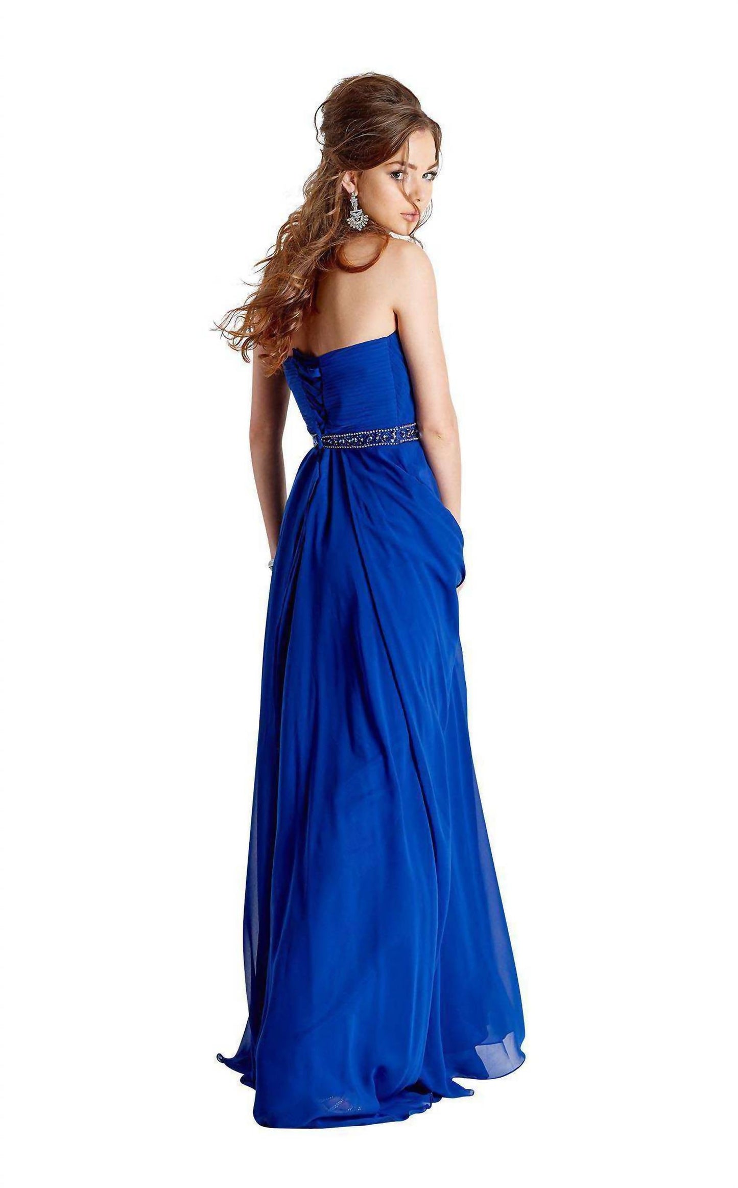 Trägerloses, plissiertes Wickel-Chiffonkleid