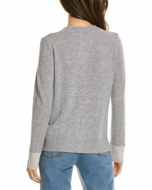Contrast Trim Crewneck Cashmere Sweater