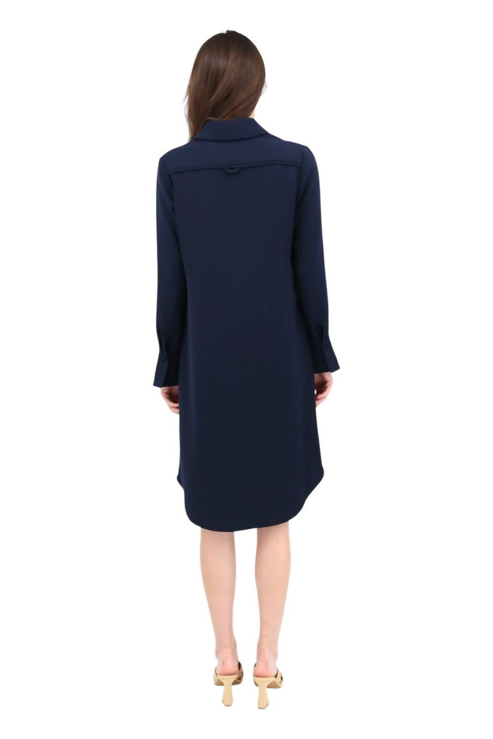 Glänzendes Crêpe Hemdblusenkleid