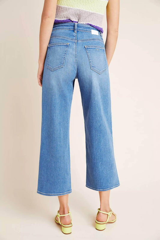 Sunday Ultra High-rise Cropped Wide Leg Jeans