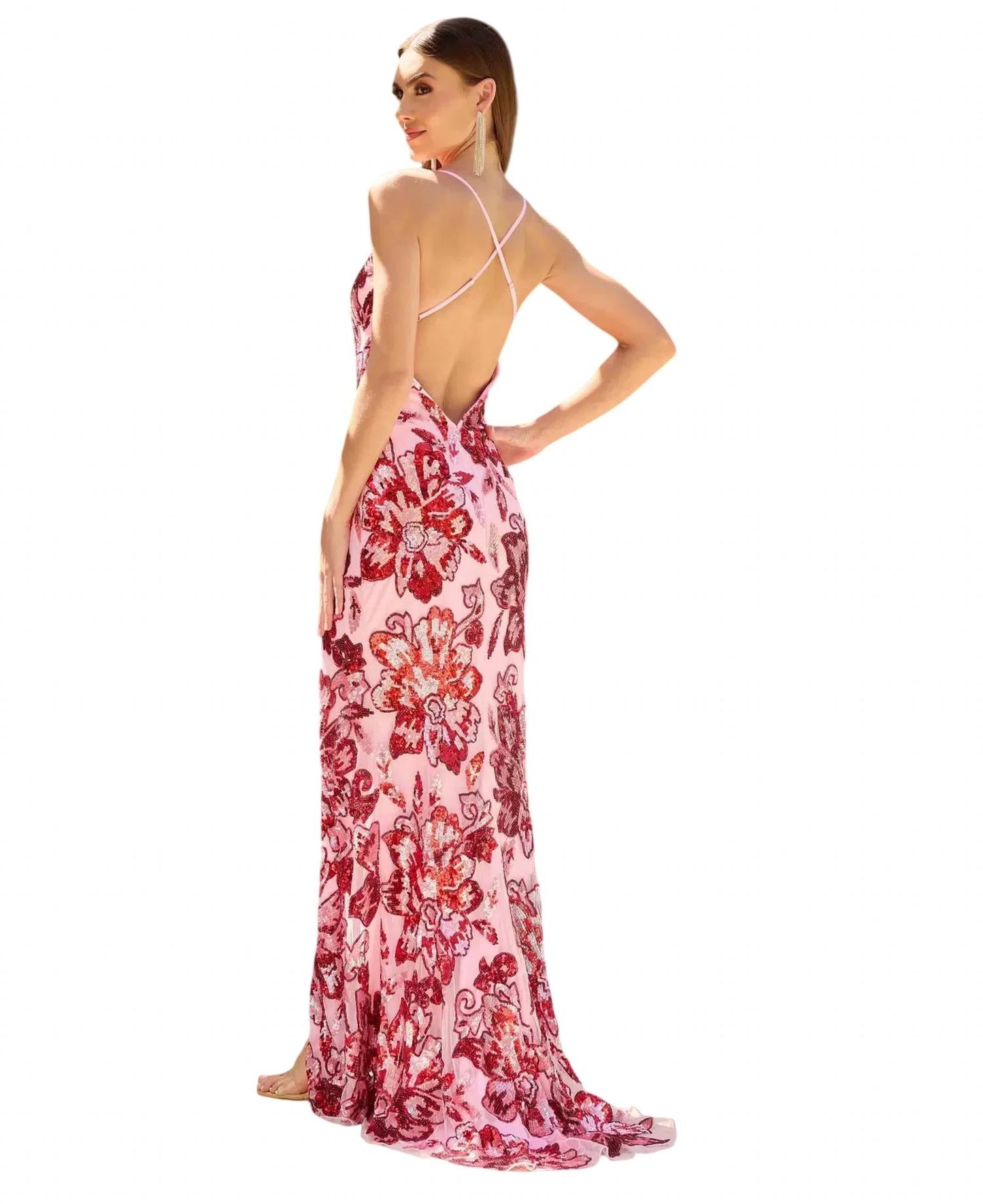 Langes Pailletten-Ballkleid