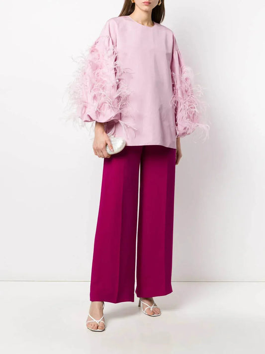 Feather Sleeve Top