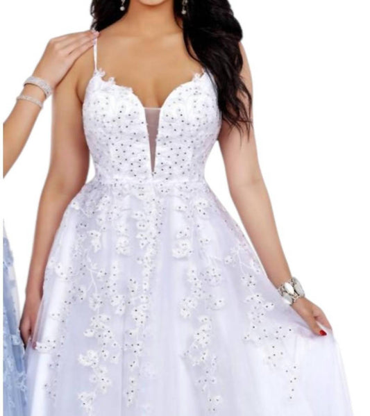 Embroidered Tulle Maxi Dress