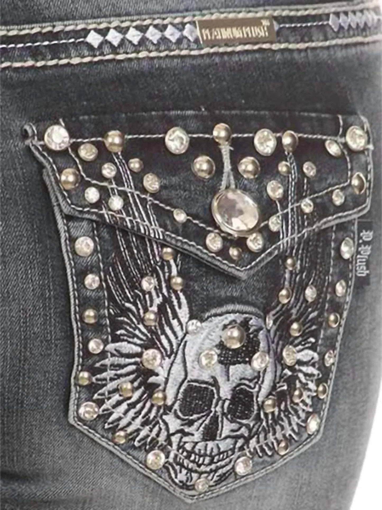 Naughty Too Distressed Skull Jean