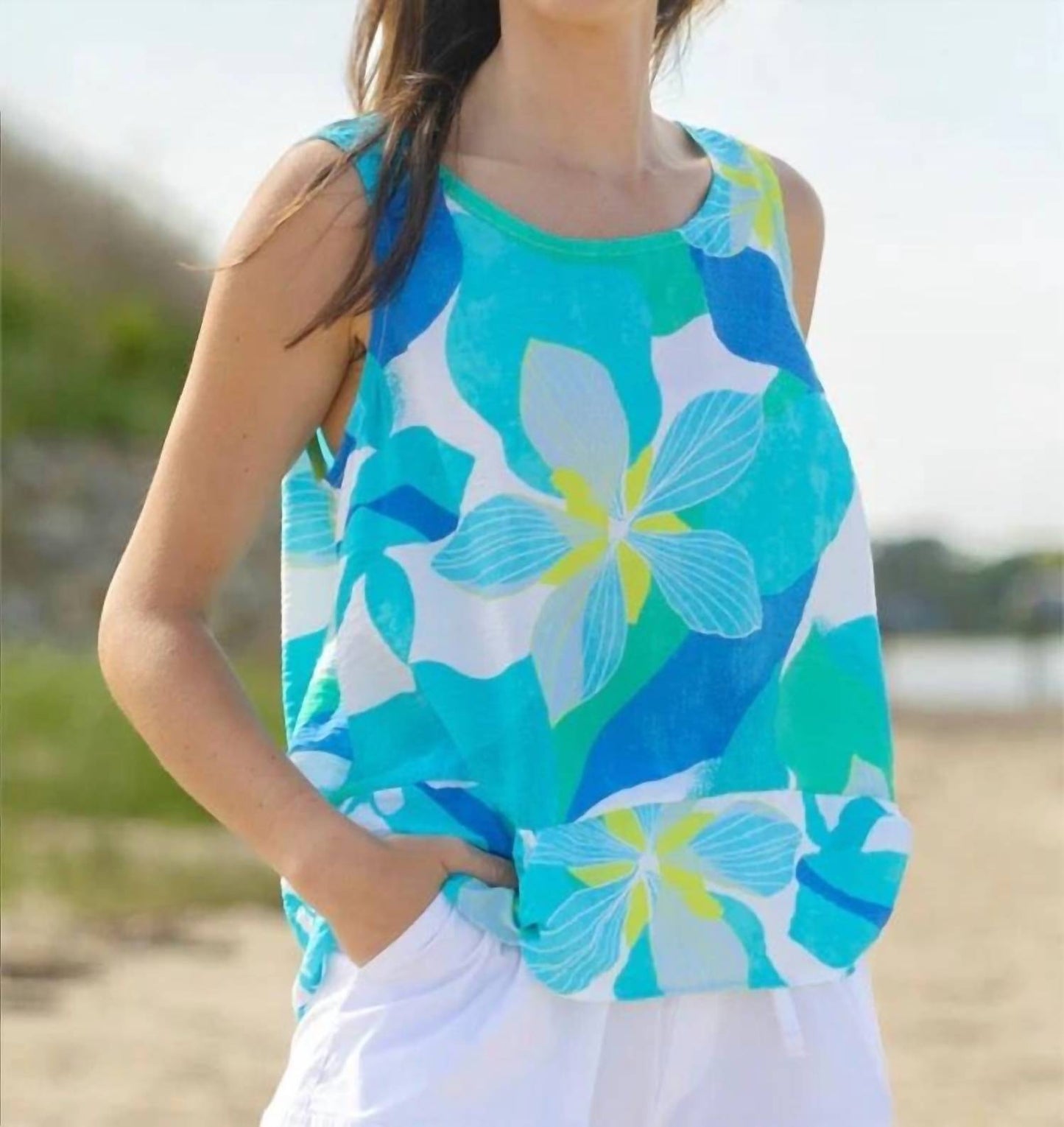 Regatta Floral Button Back Floral Tank Top
