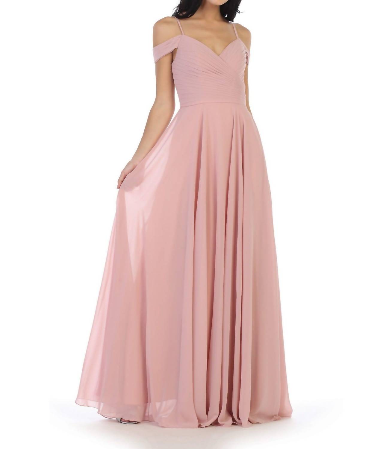 Schulterfreies Maxikleid