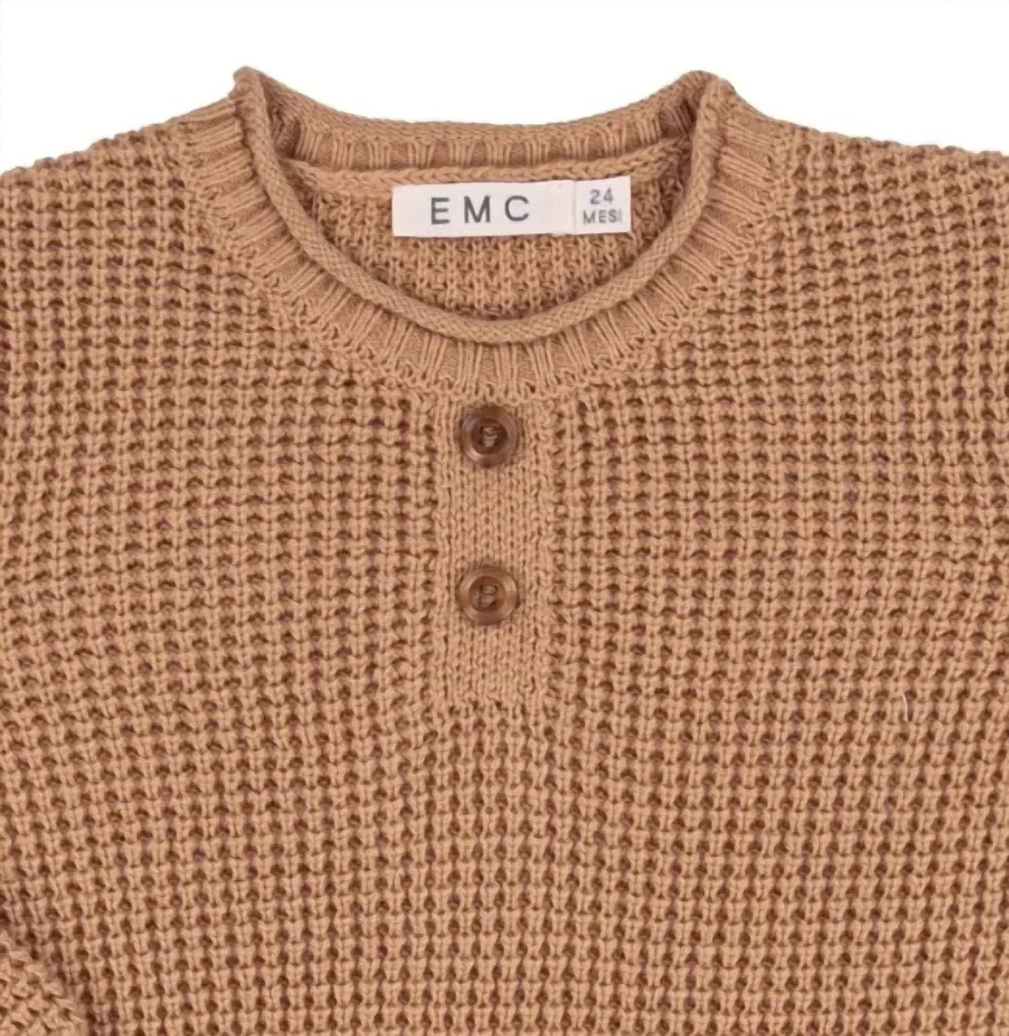 Henley-Pullover für Jungen mit Waffelstruktur