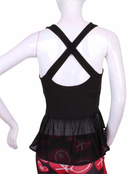 Women's Ruffle Mesh Tennis Tank Top