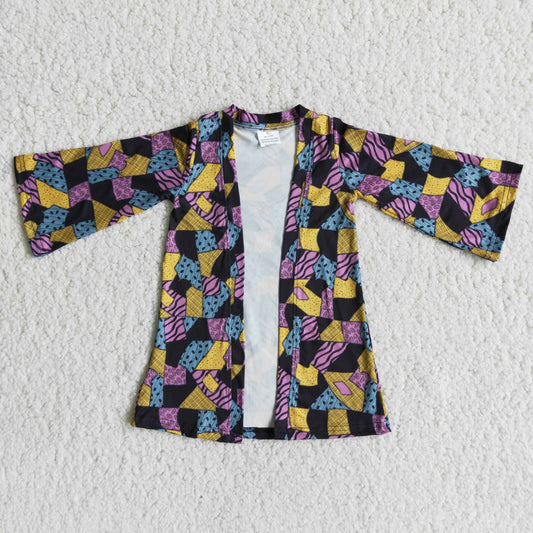 Mädchen Langarm Patchwork Halloween Cardigan
