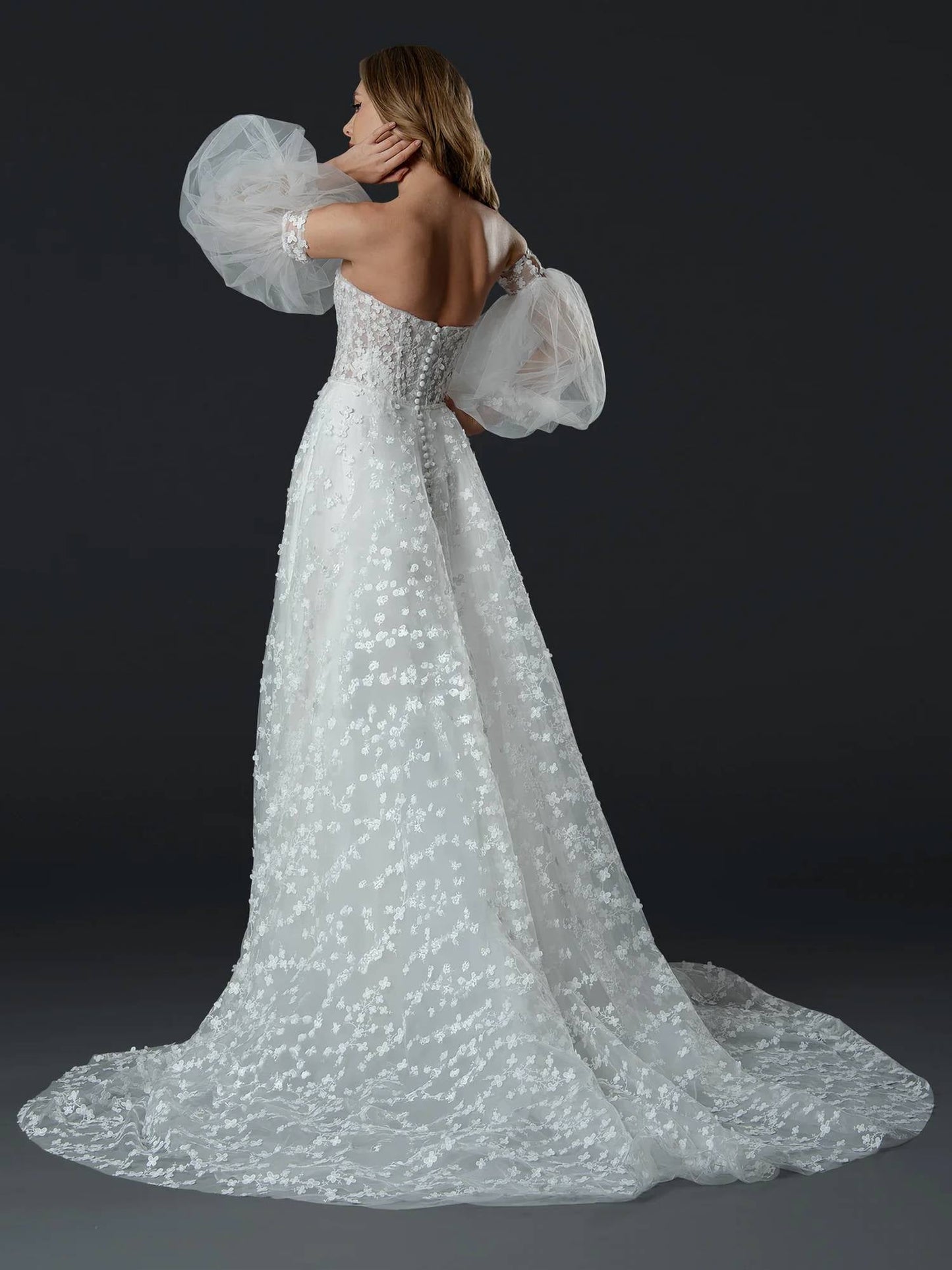 Strapless Wedding Dress With Detachable Sleeve