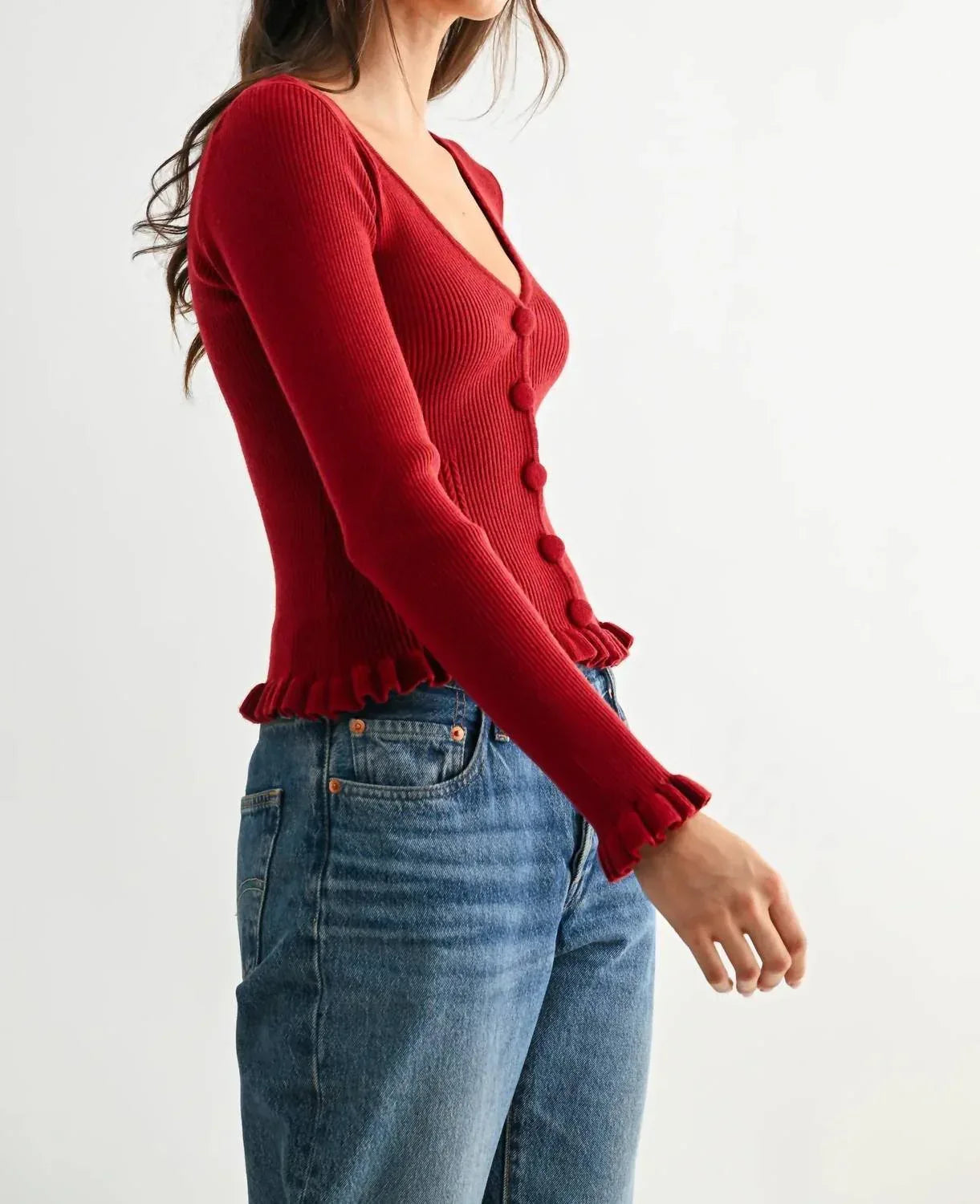 Ribbed Button Up Cardigan