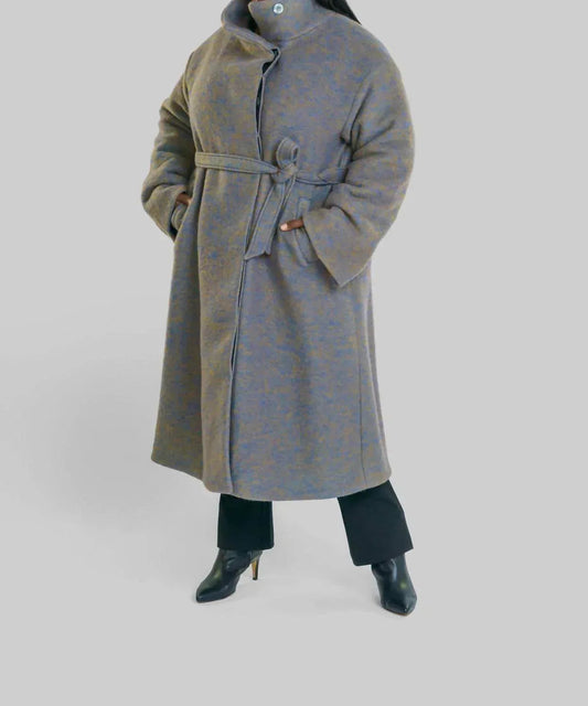 Changeant Wool Mix Coat With Collar - Plus