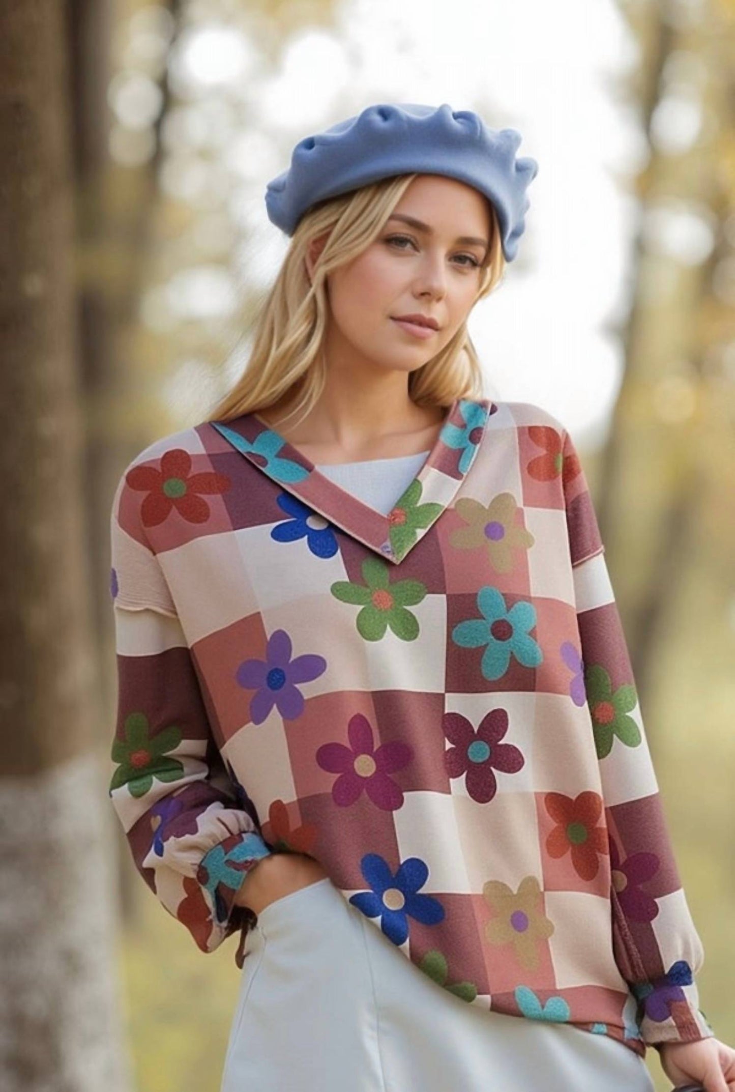 Retro Vibes Floral Print Relaxed Top