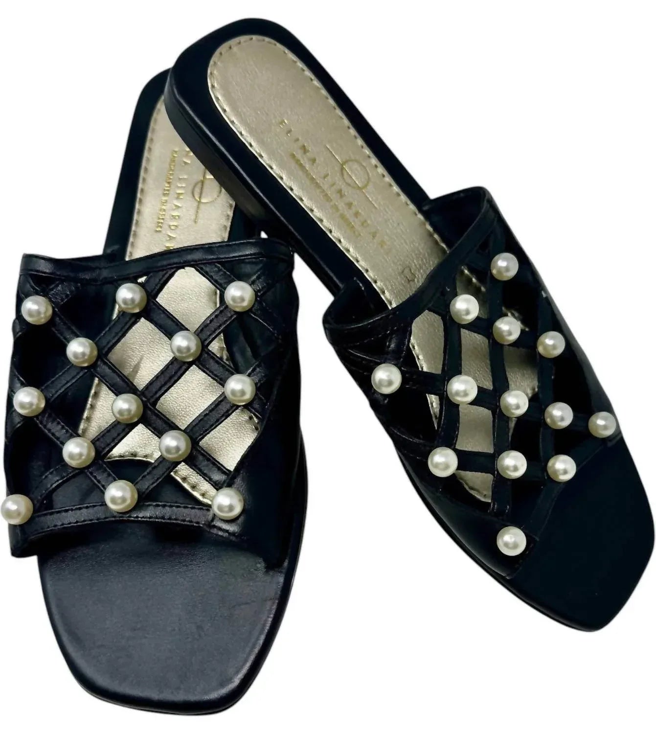 Women's Pearl Studded Slides