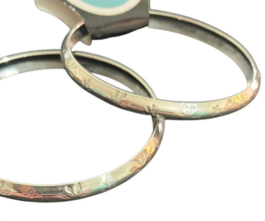 Women's Sterling Stamped Bangles Bracelet