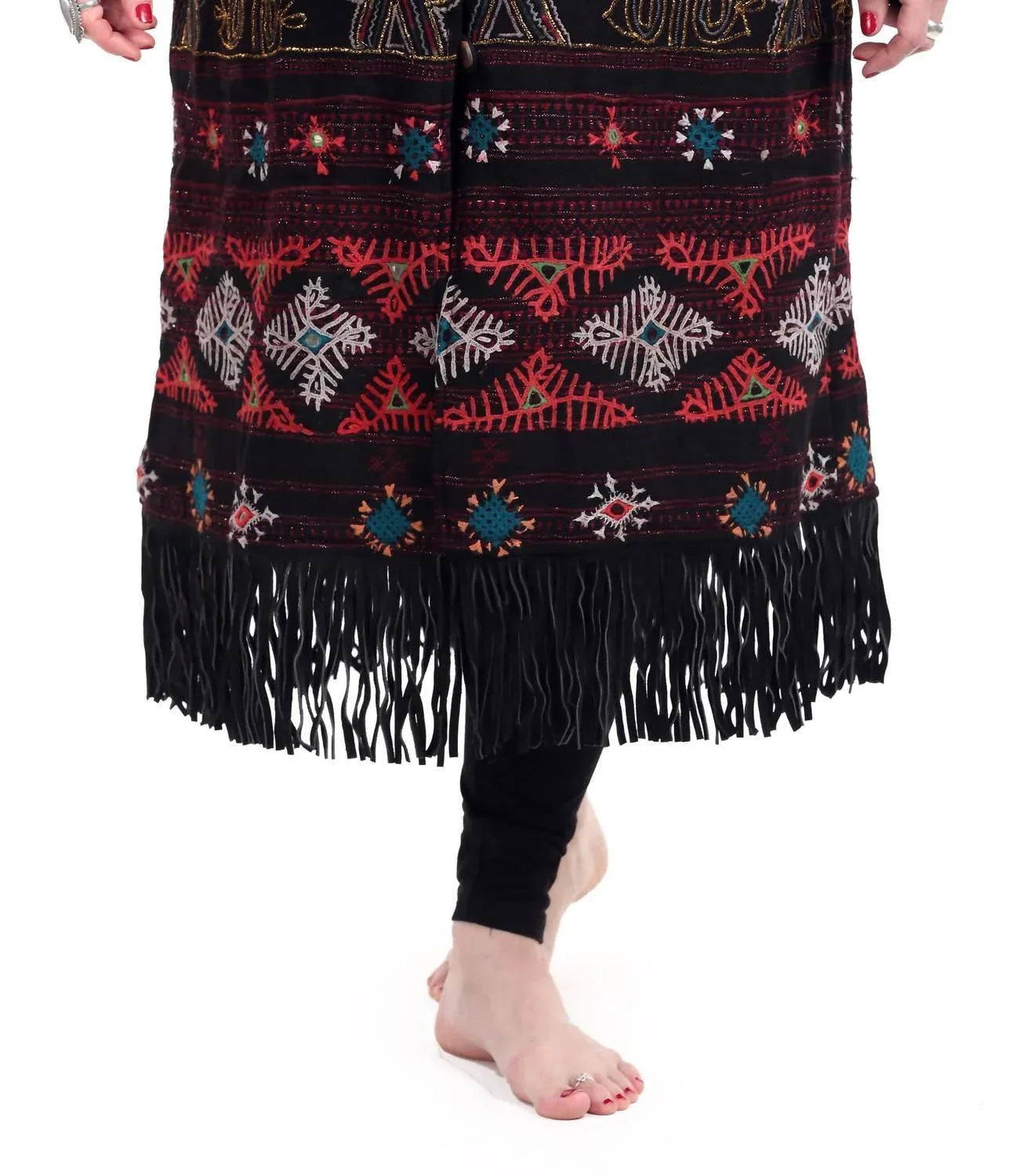 Hand-embroidered Patches Merino Wool Coat