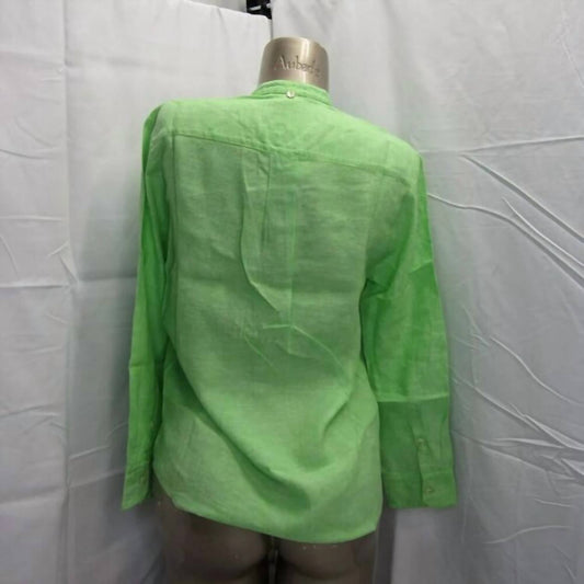 Women's Long Sleeve Neru Neck Button Up Shirt