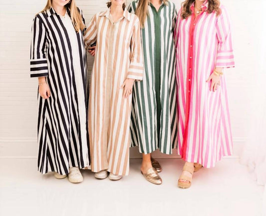 Beach Stripe Cabana Caftan Dress