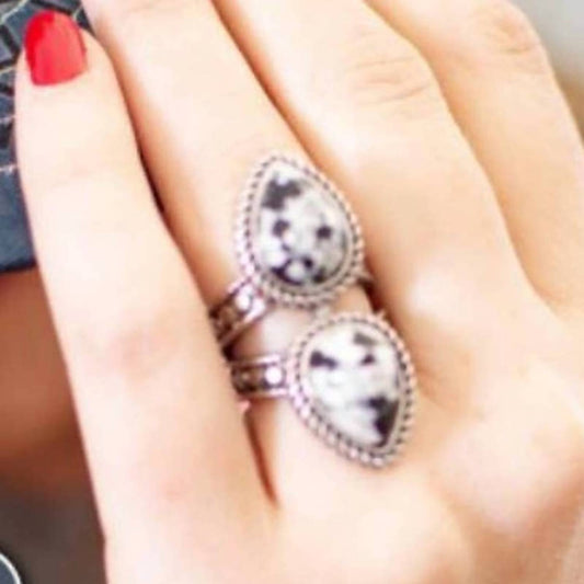 Women's Mirrored Teardrop Stone Ring