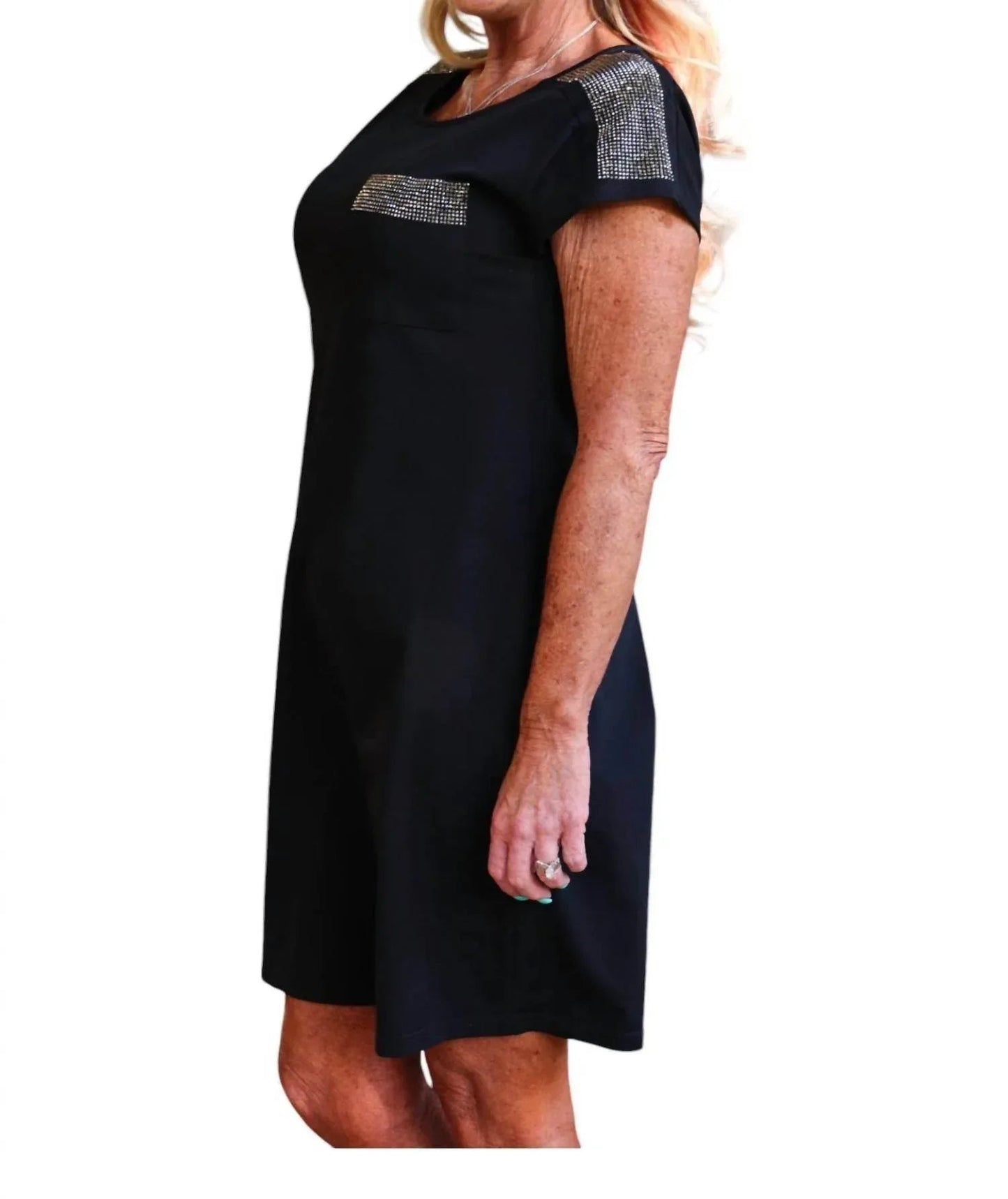 Sequin Chic Knit T-Shirt Dress