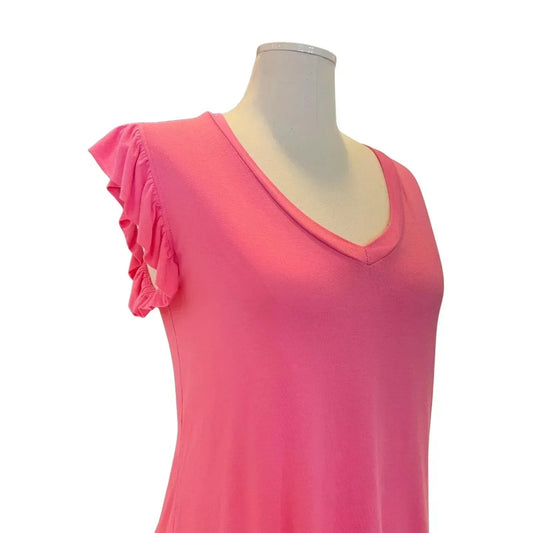 Women's Flutter Sleeve V-Neck Top