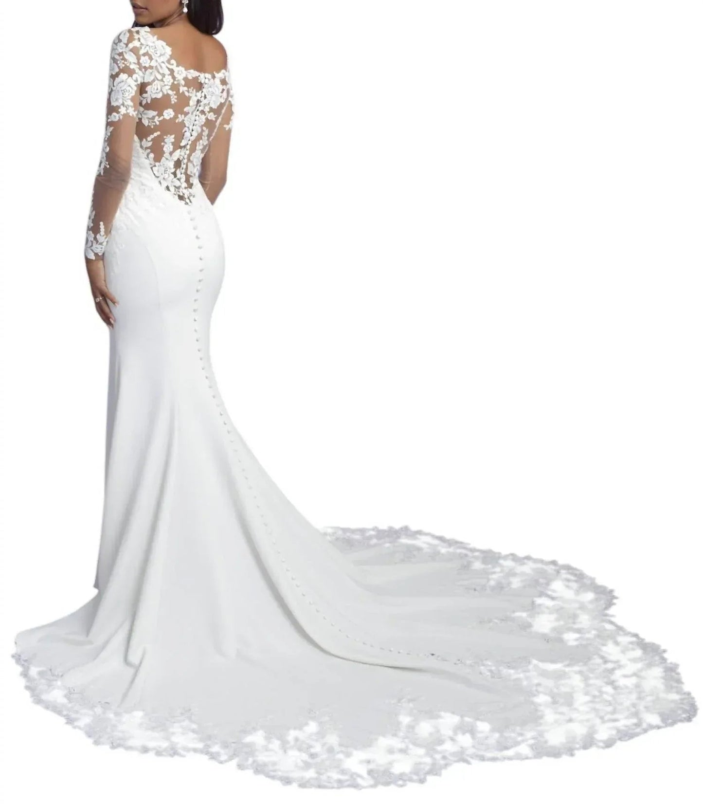Intricate Lace Appliqué Wedding Gown