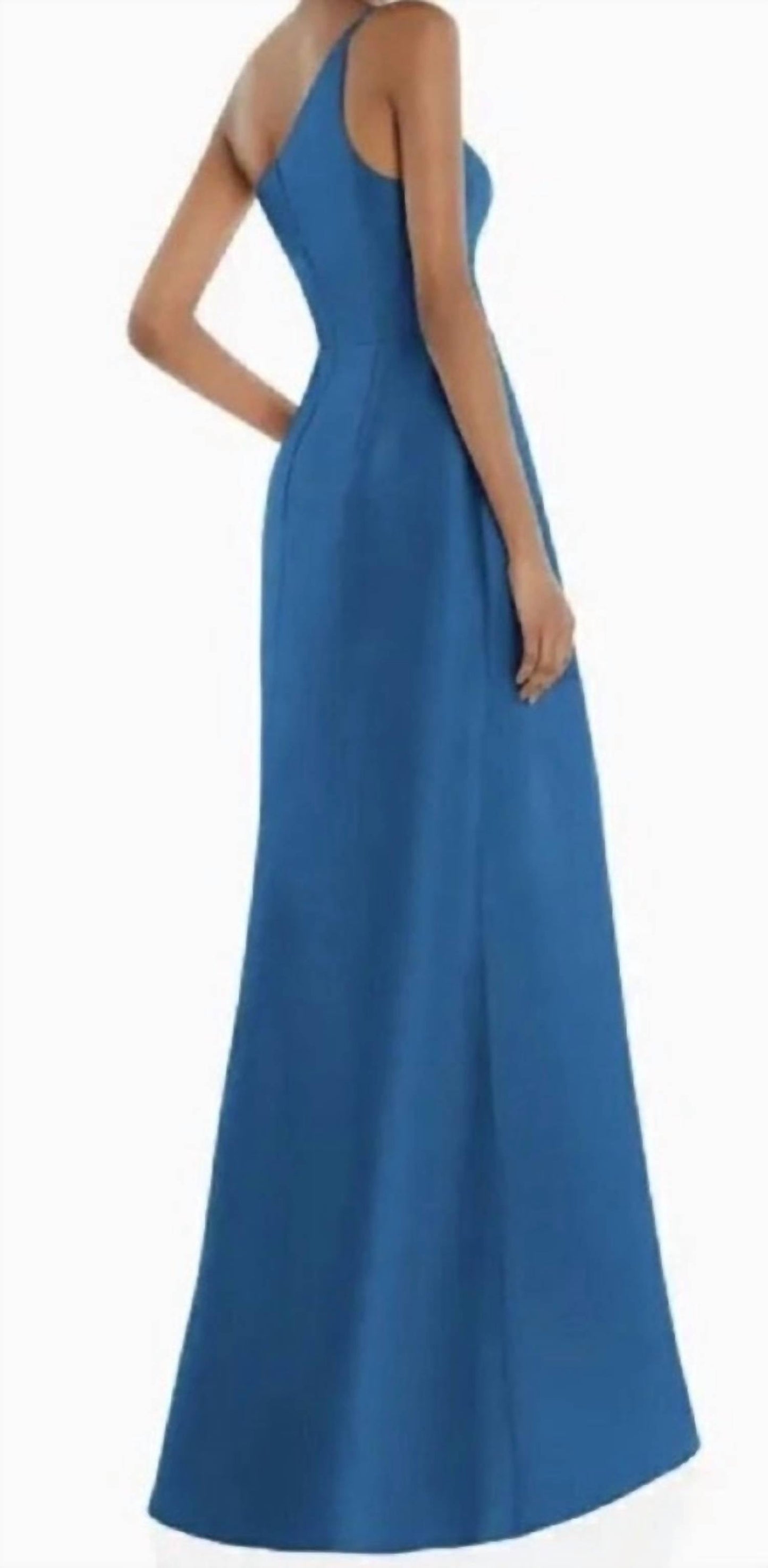 Asymmetrische Twill-Robe mit hohem und tiefem Saum