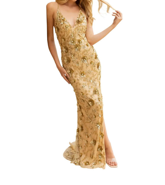 Beaded Full-length Formal Gown
