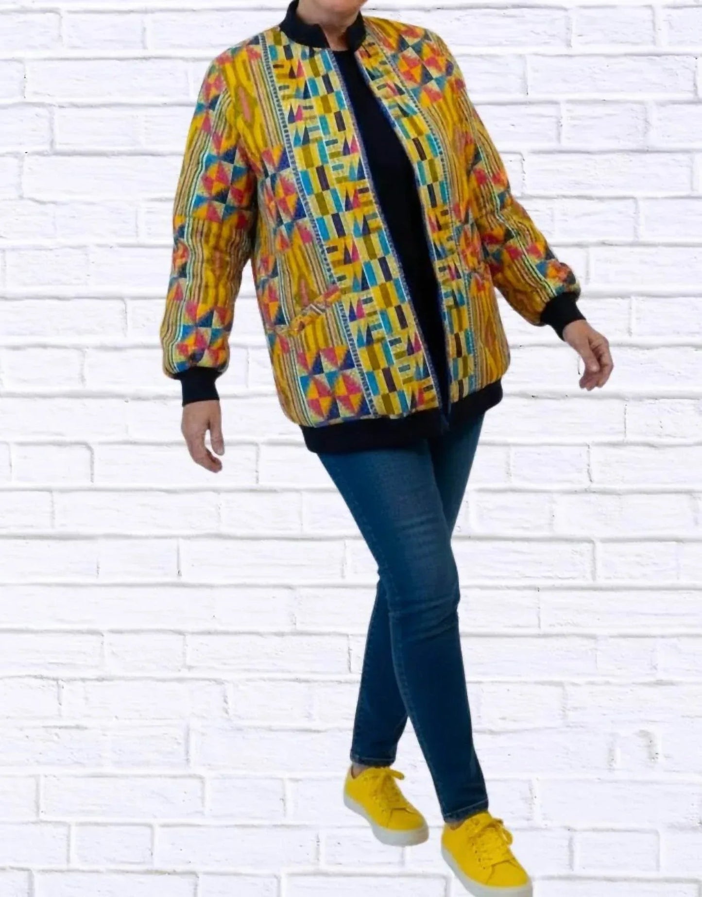 Maddy Traditional Bomber Printed Ethnic Jacket