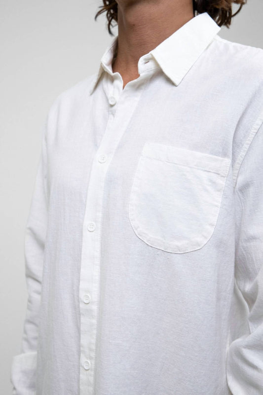 Classic Long Sleeve Linen Shirt Top