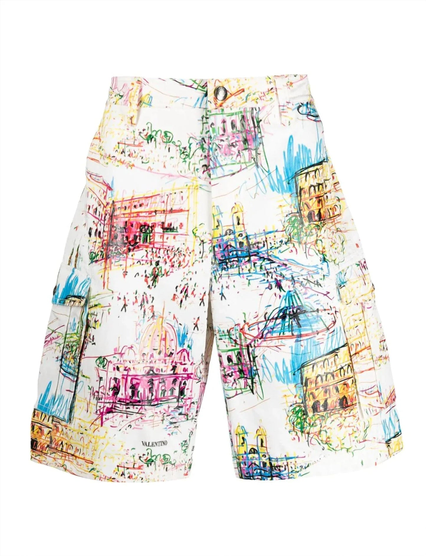 Bermudashorts mit römischen Skizzen-Print