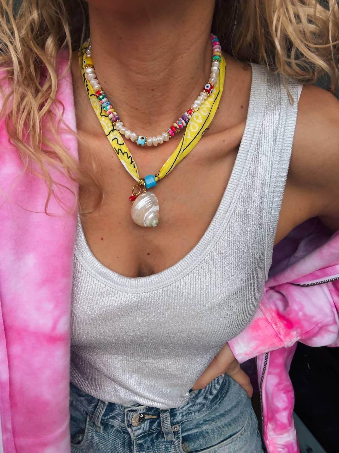 Women's Bandana Shell Necklace
