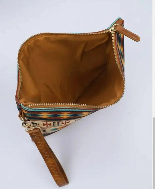 Women's Western Aztec Print Clutch Handbag Purse