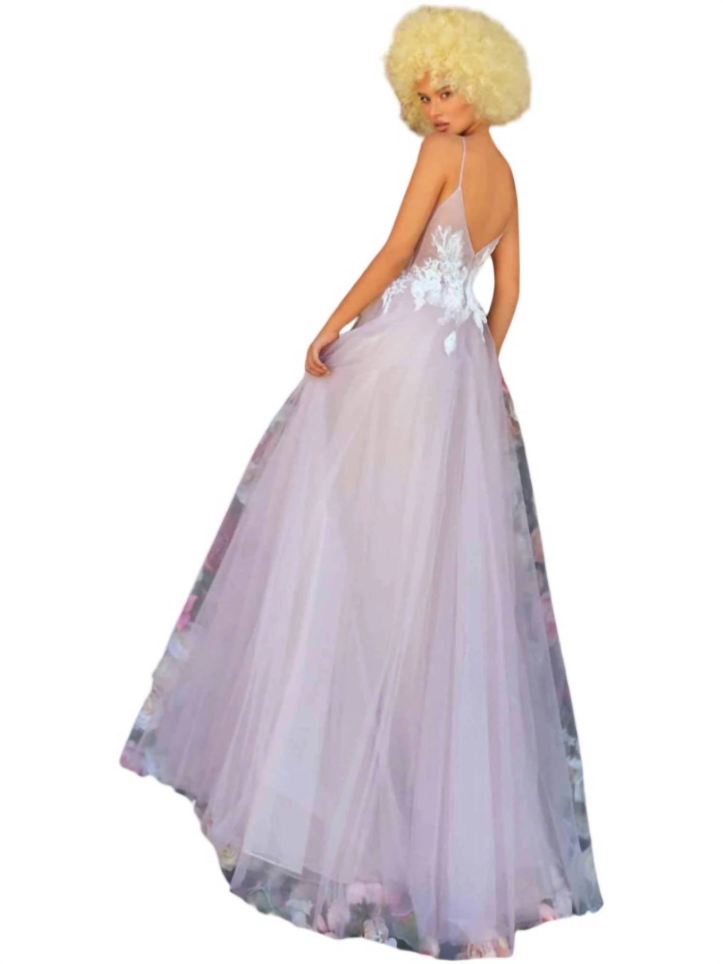 A-Linien-Maxikleid mit V-Ausschnitt