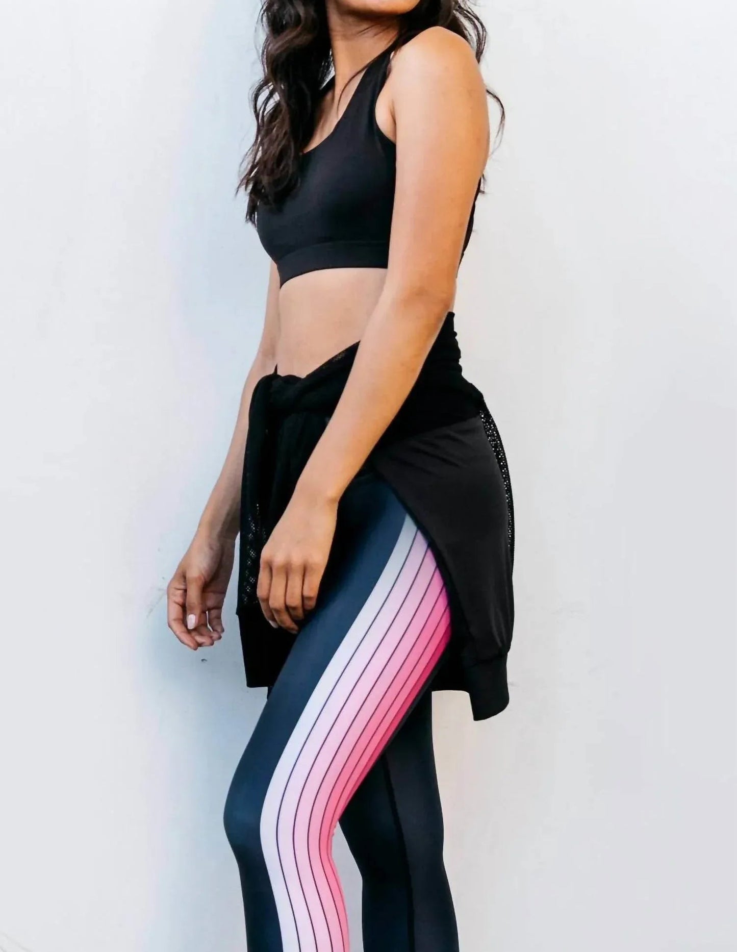 Damen Fame Pink Track Mid Rise Leggings
