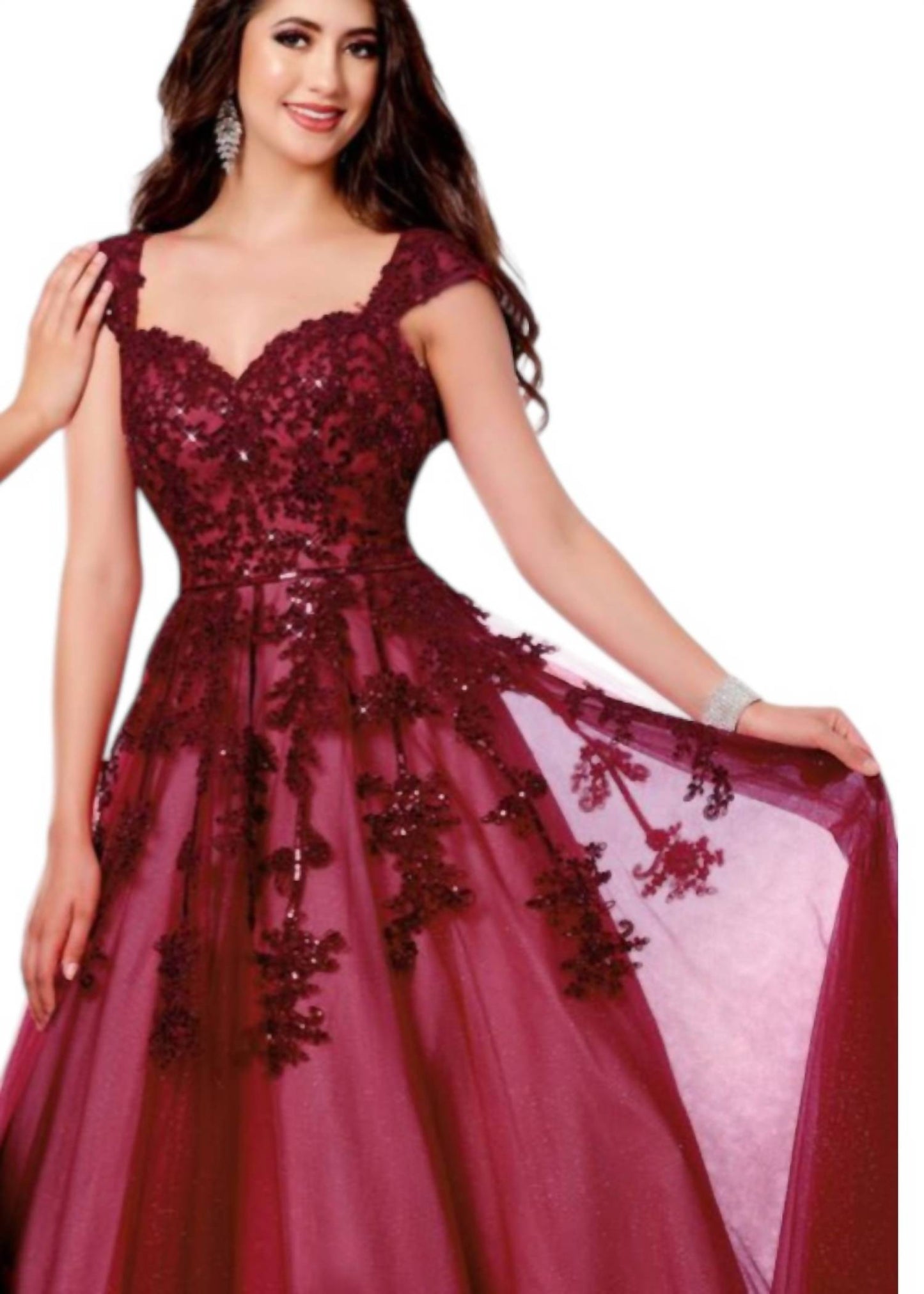 Kleid aus besticktem Glitzertüll