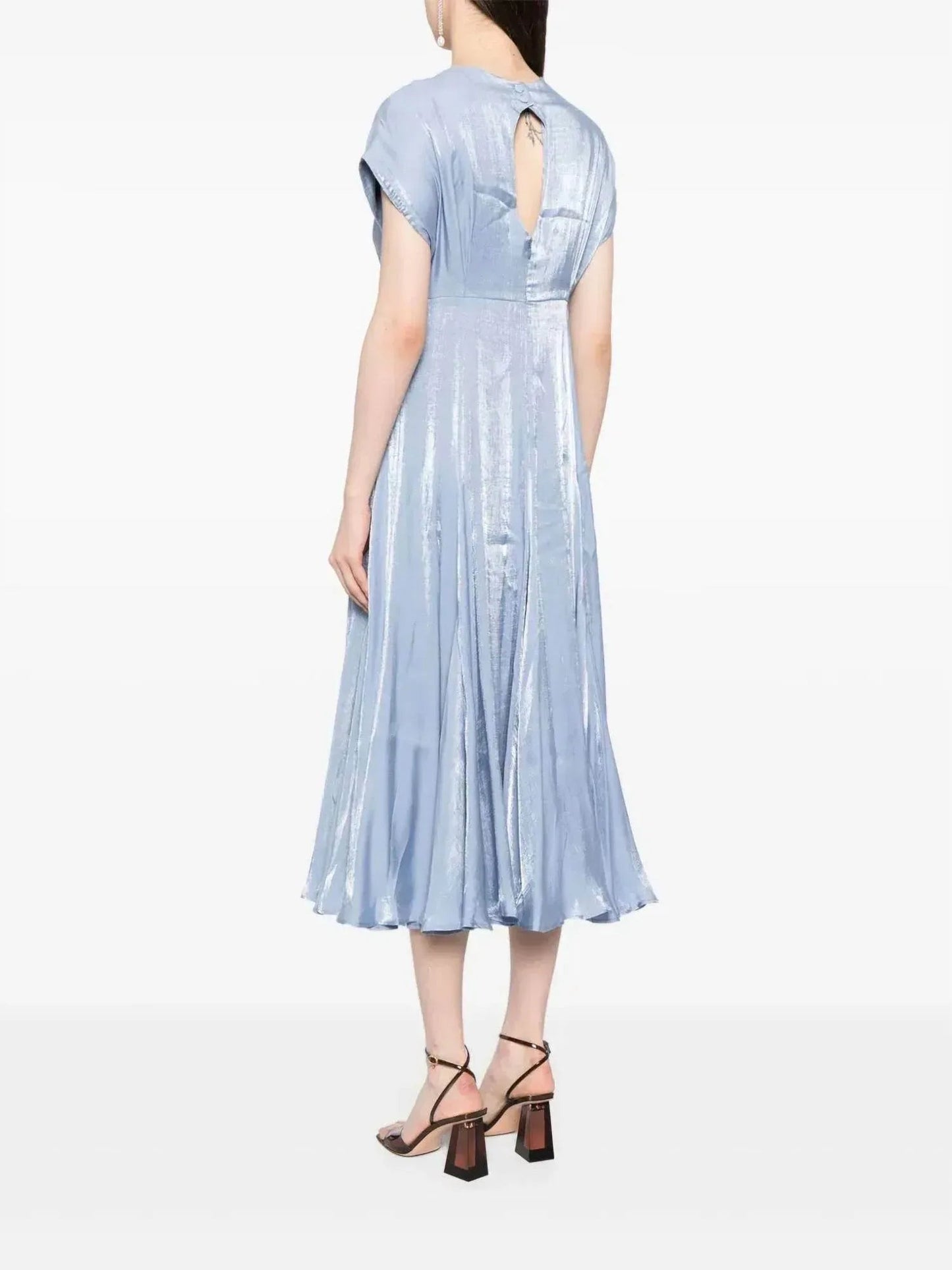 Aimee Foiled-finish Midi Dress