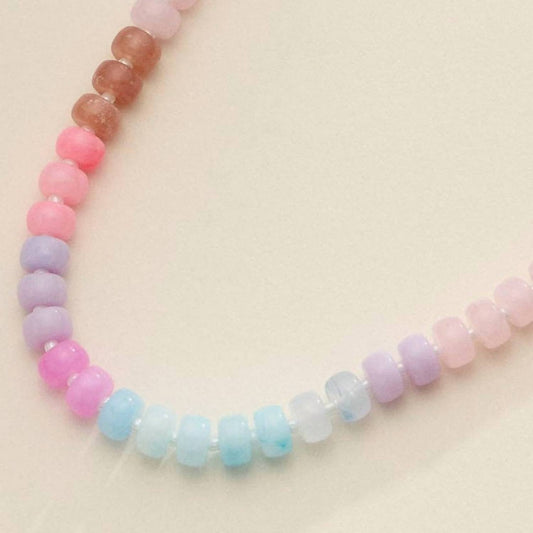 Bunte Statement-Halskette für Damen mit Perlen