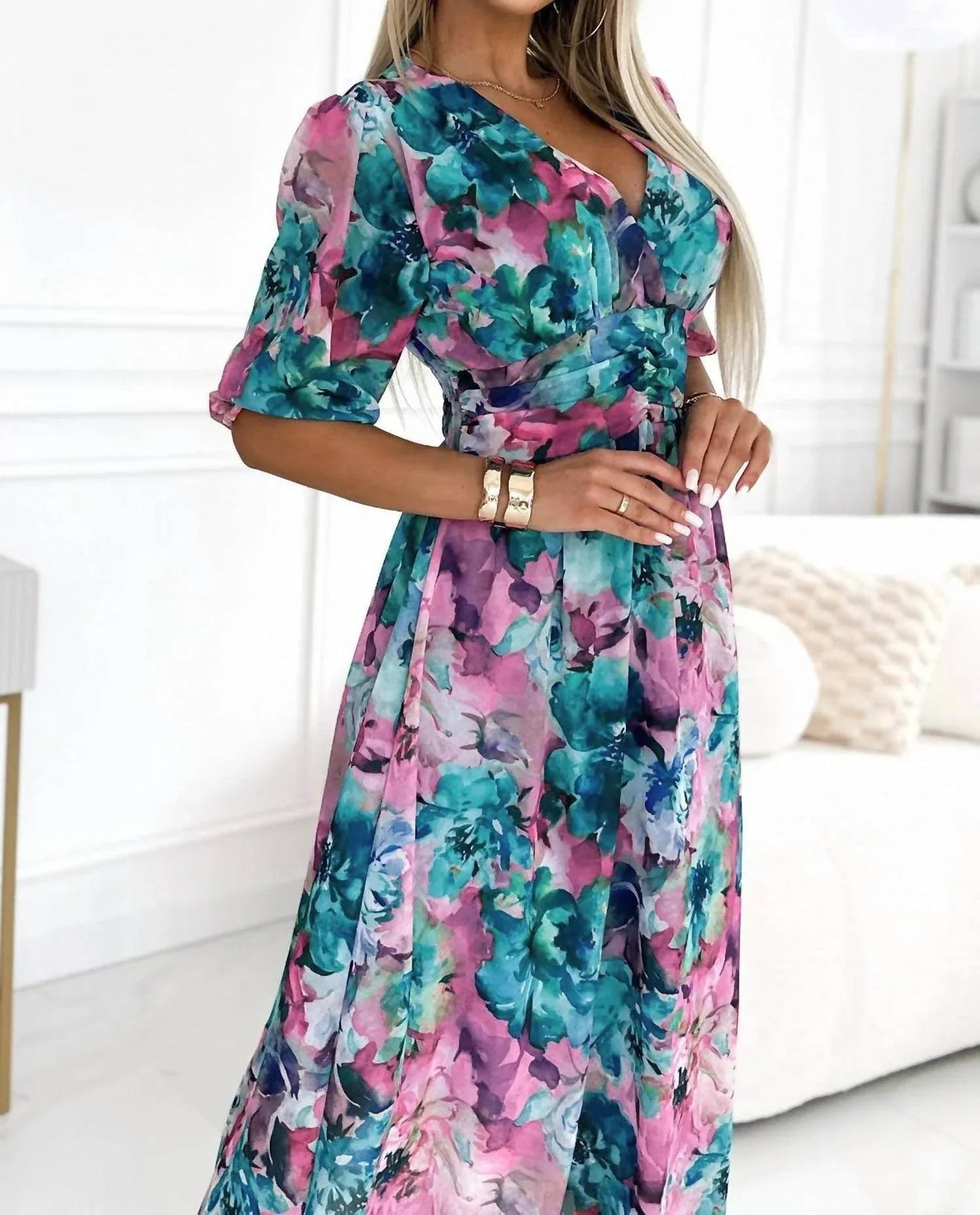 Chiffon-Blumenkleid