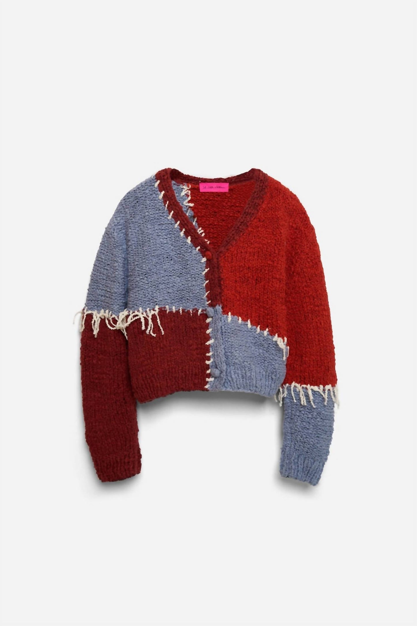 Bouclé-Patchwork-Cardigan